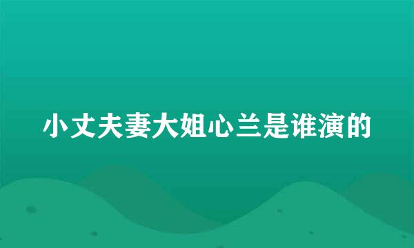 小丈夫妻大姐心兰是谁演的