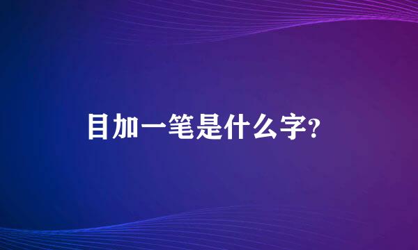 目加一笔是什么字？