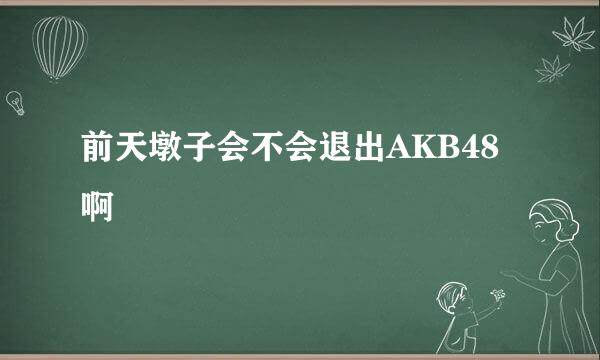 前天墩子会不会退出AKB48啊