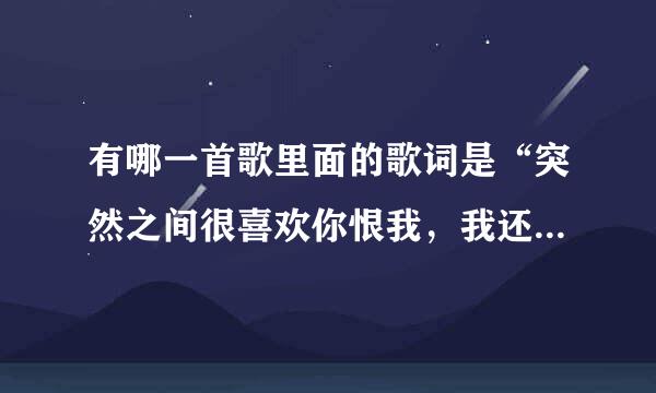 有哪一首歌里面的歌词是“突然之间很喜欢你恨我，我还没爱到要生生死死那么多。”