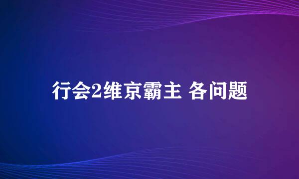 行会2维京霸主 各问题