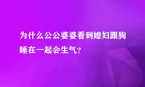 为什么公公婆婆看到媳妇跟狗睡在一起会生气？