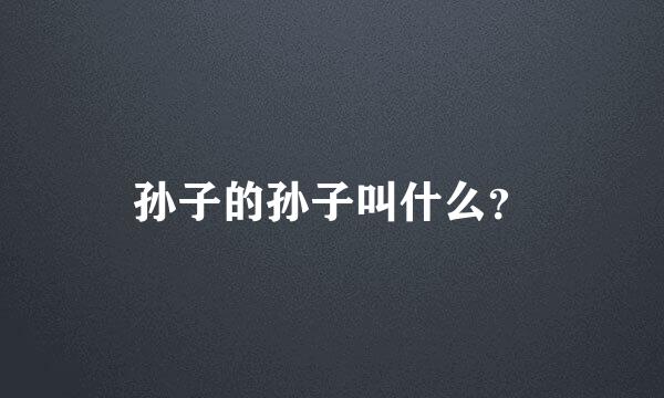 孙子的孙子叫什么？