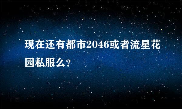 现在还有都市2046或者流星花园私服么？