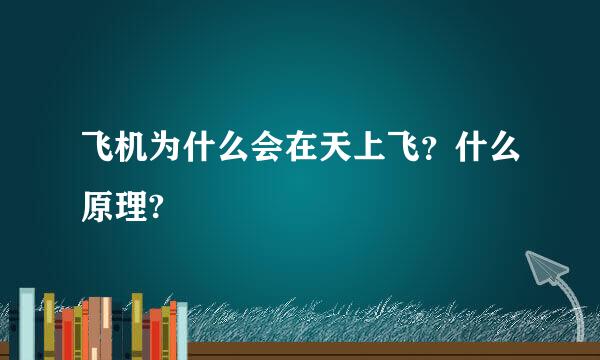 飞机为什么会在天上飞？什么原理?