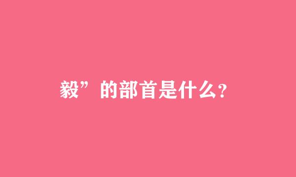 毅”的部首是什么？