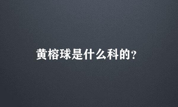 黄榕球是什么科的？