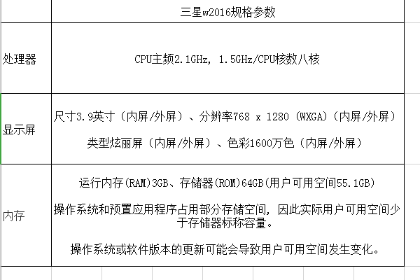 三星w2016网络支持移动4g吗?