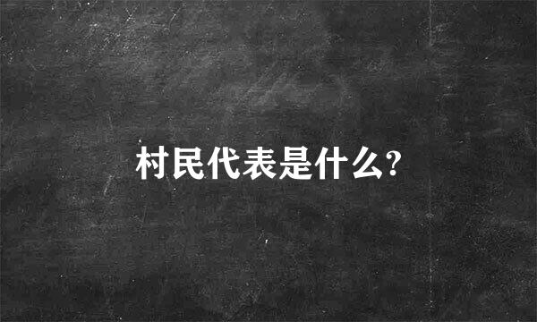 村民代表是什么?