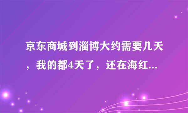 京东商城到淄博大约需要几天，我的都4天了，还在海红快递上查不到信息