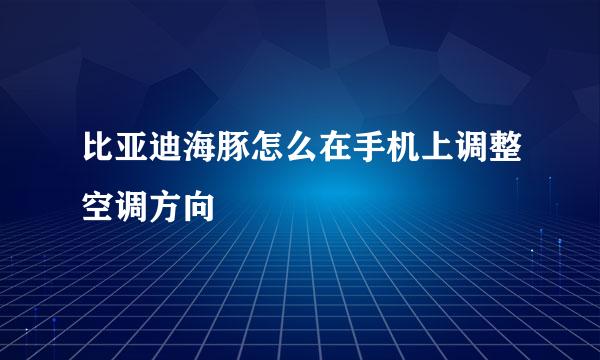 比亚迪海豚怎么在手机上调整空调方向