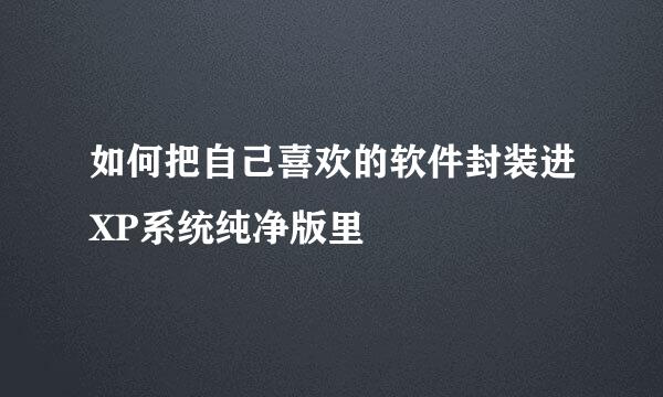 如何把自己喜欢的软件封装进XP系统纯净版里