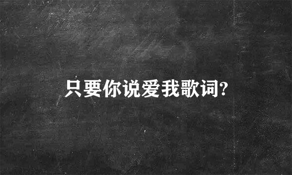 只要你说爱我歌词?