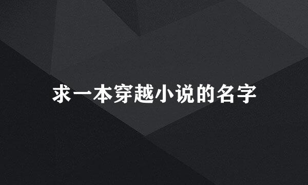 求一本穿越小说的名字