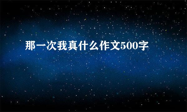 那一次我真什么作文500字