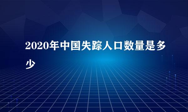 2020年中国失踪人口数量是多少