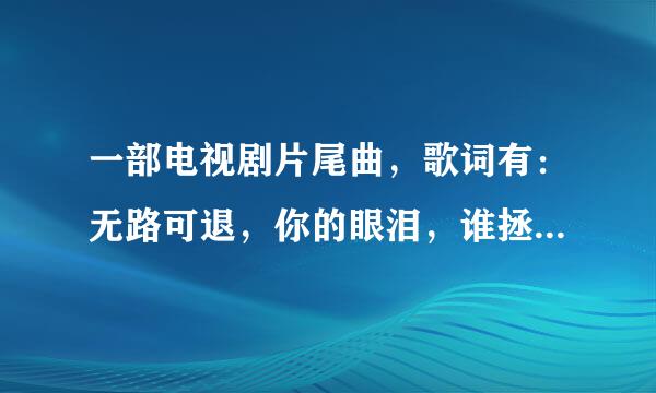 一部电视剧片尾曲，歌词有：无路可退，你的眼泪，谁拯救谁。歌名是什么