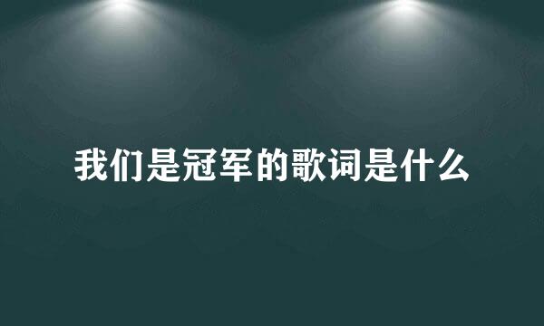 我们是冠军的歌词是什么