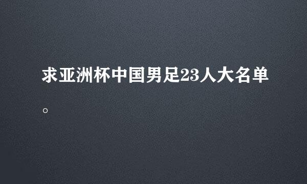 求亚洲杯中国男足23人大名单。