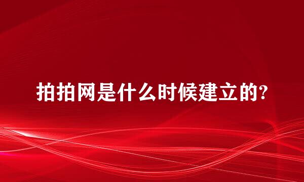 拍拍网是什么时候建立的?