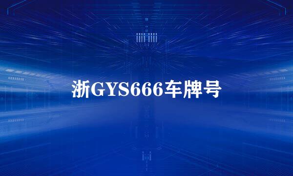 浙GYS666车牌号