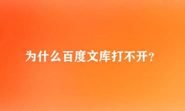 为什么百度文库打不开？