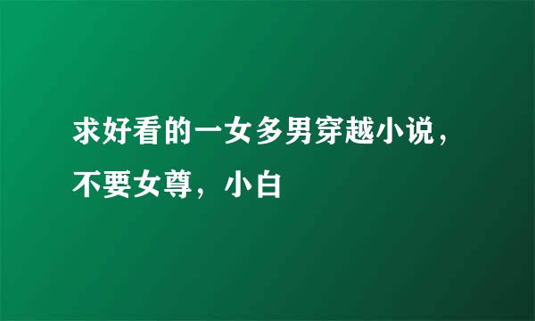 求好看的一女多男穿越小说，不要女尊，小白