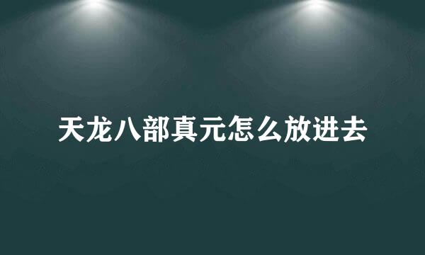 天龙八部真元怎么放进去