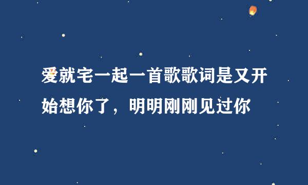 爱就宅一起一首歌歌词是又开始想你了，明明刚刚见过你