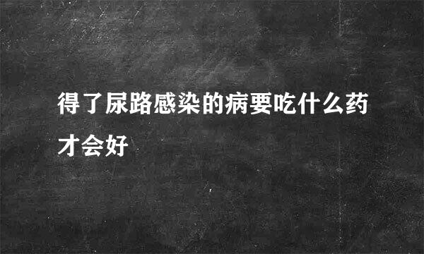 得了尿路感染的病要吃什么药才会好