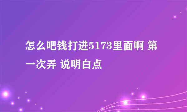 怎么吧钱打进5173里面啊 第一次弄 说明白点