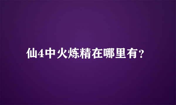 仙4中火炼精在哪里有？