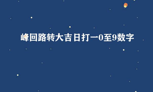 峰回路转大吉日打一0至9数字