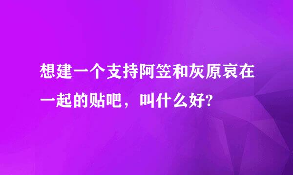 想建一个支持阿笠和灰原哀在一起的贴吧，叫什么好?