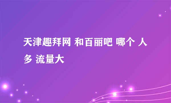 天津趣拜网 和百丽吧 哪个 人多 流量大