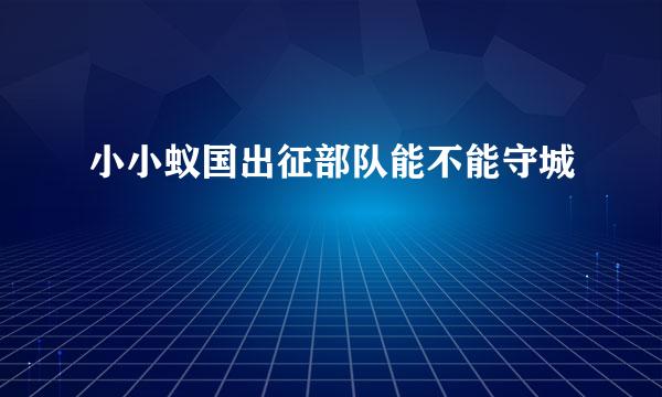 小小蚁国出征部队能不能守城