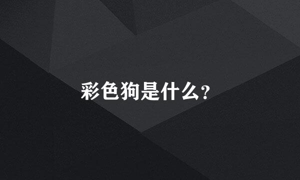 彩色狗是什么？