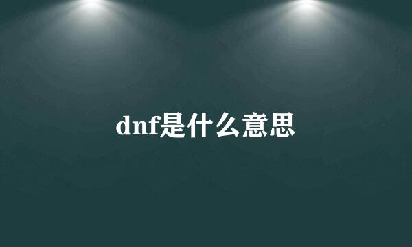 dnf是什么意思