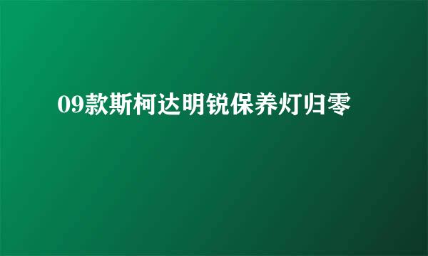 09款斯柯达明锐保养灯归零