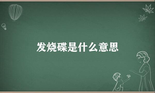 发烧碟是什么意思