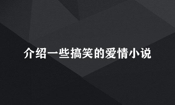 介绍一些搞笑的爱情小说