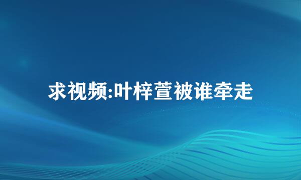 求视频:叶梓萱被谁牵走