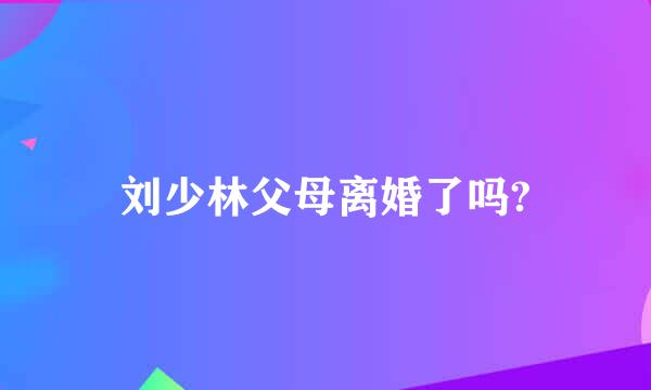 刘少林父母离婚了吗?