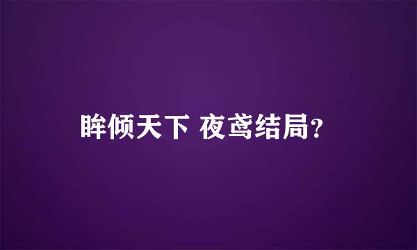 眸倾天下 夜鸢结局？