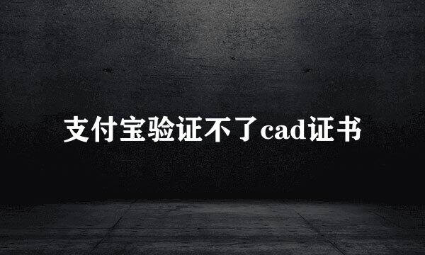 支付宝验证不了cad证书