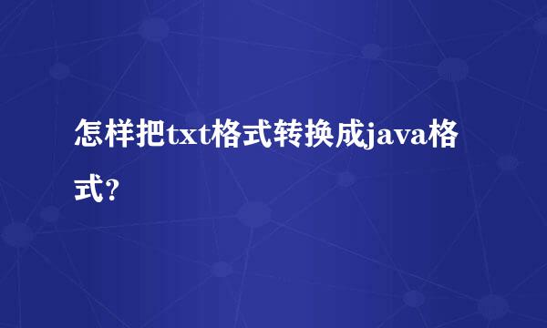 怎样把txt格式转换成java格式？