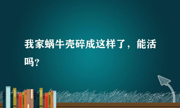 我家蜗牛壳碎成这样了，能活吗？