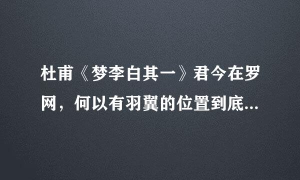 杜甫《梦李白其一》君今在罗网，何以有羽翼的位置到底是在哪？