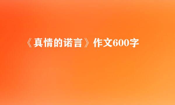 《真情的诺言》作文600字