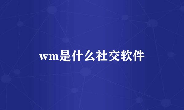 wm是什么社交软件